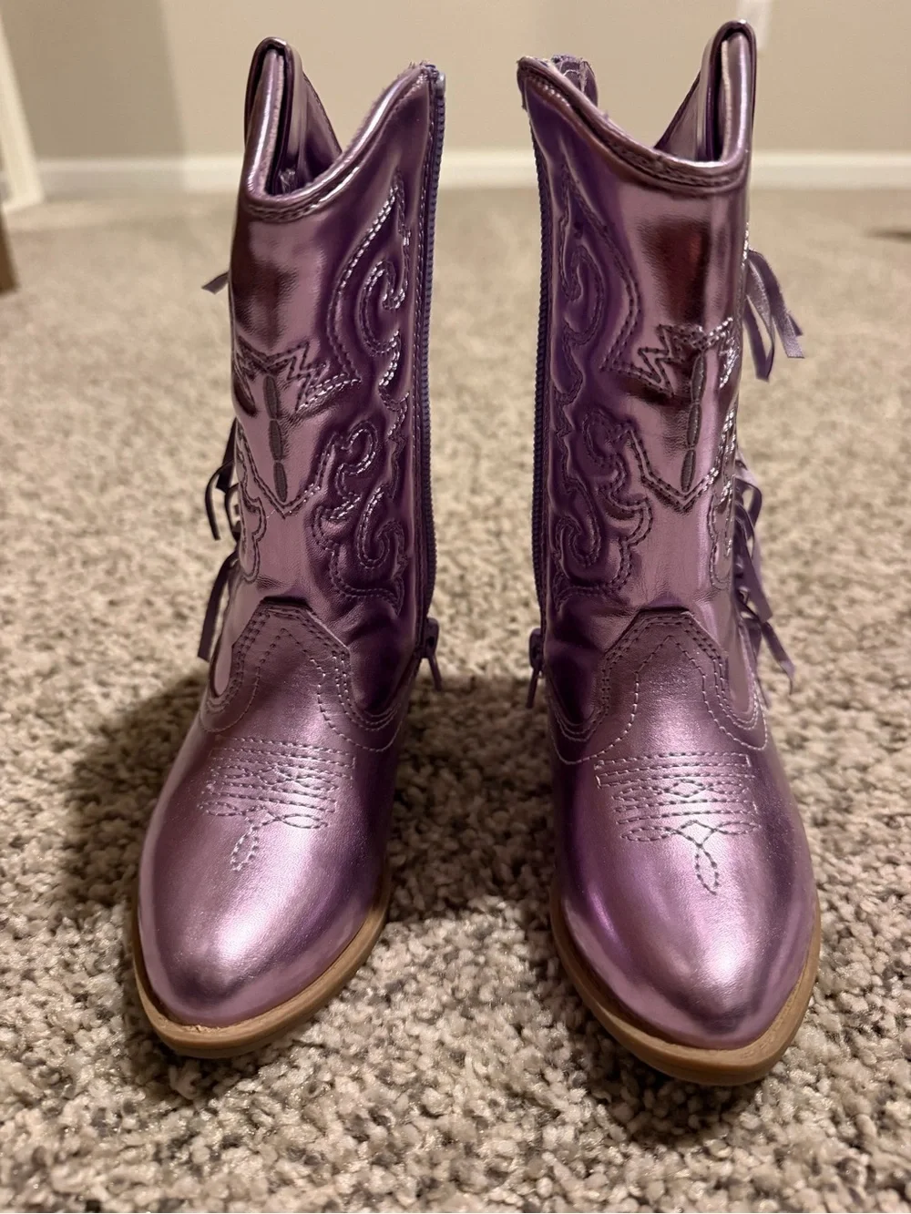 Metallic Purple toddler western Boots